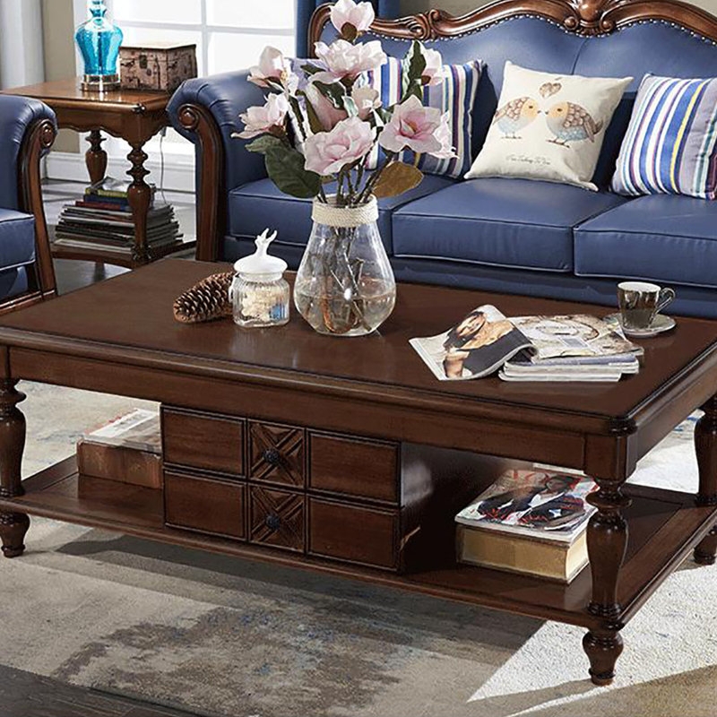 Coffee Table Whitewashed Distressed Rustic Round Baluster Base