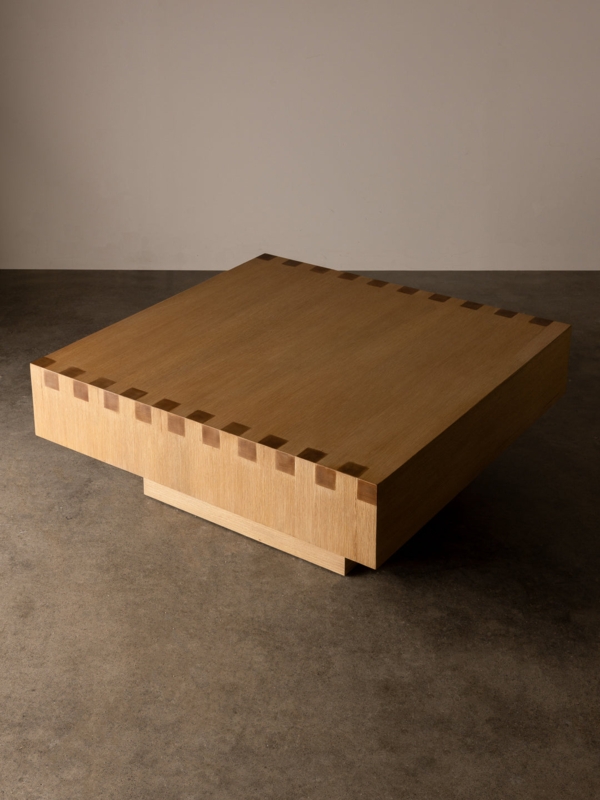 Coffee Table with Chunky Legs and Artisan Dovetail Joinery
