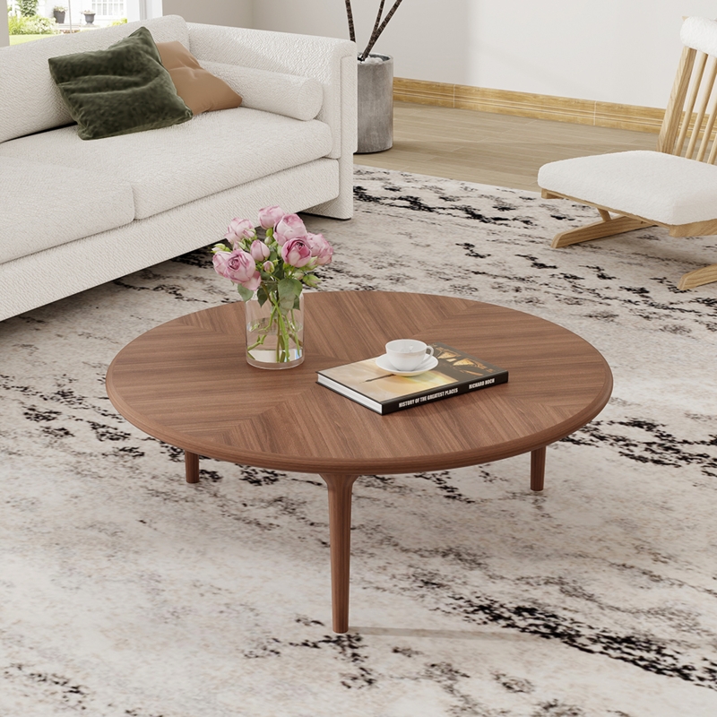 Coffee Table with Organic Kidney Shape and Splayed Wood Legs