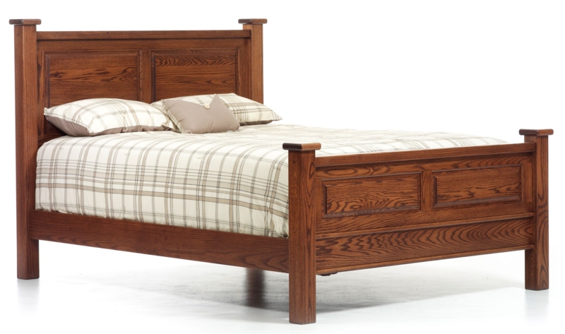 Colonial Panel Bed with Raised Panel Construction and Arched Molding