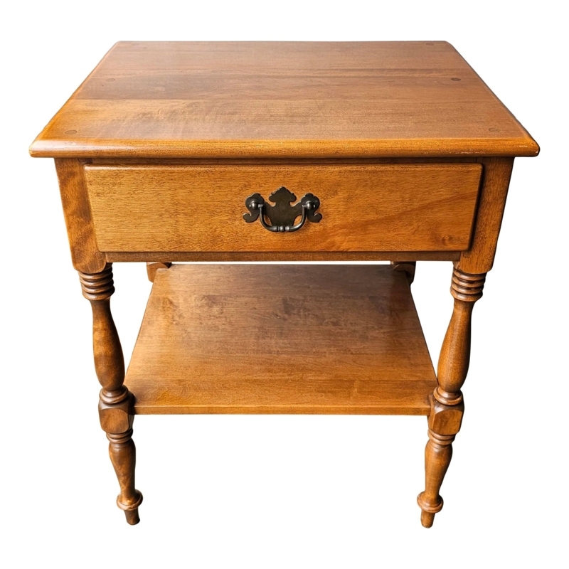 Colonial Revival Tiered Side Table with Turned Spindle Legs