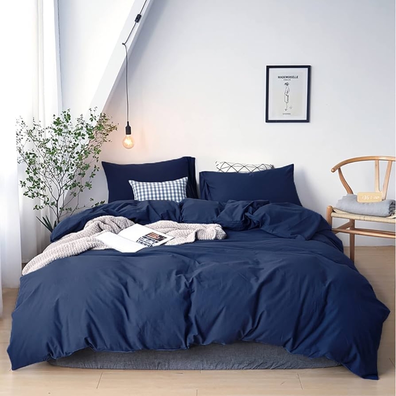 Comforter Set Box Stitching Matte Finish Contemporary Gray Bedding