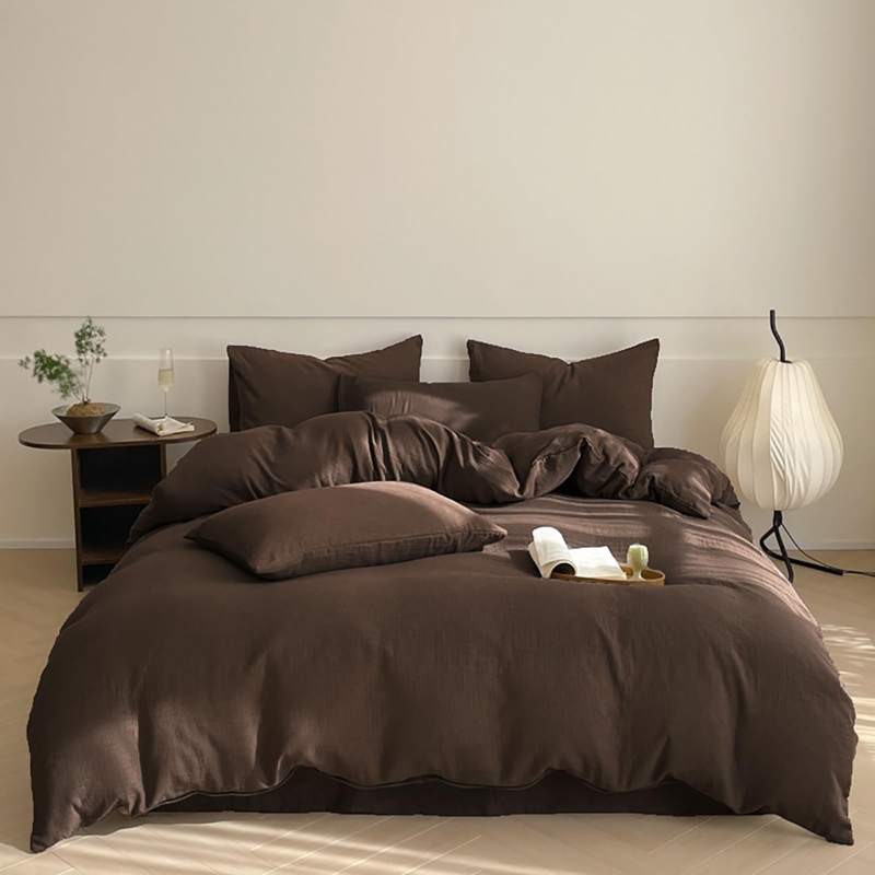 Comforter Set Mocha Brown Quilted Minimalist Bedding Ideas