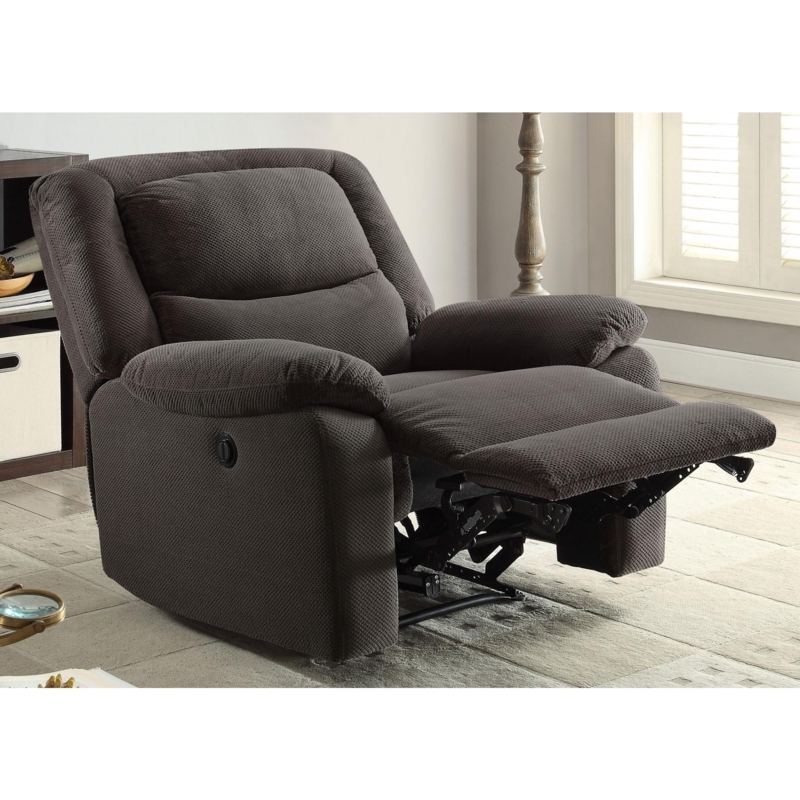 Contemporary Power Recliner with Split-Back Design and Padded Arms