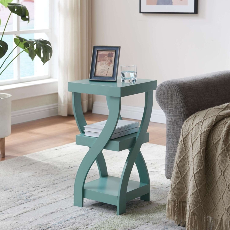 Contemporary Square Side Table with Minimalist X-Frame Base