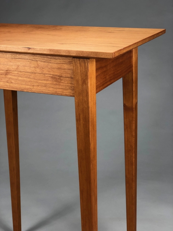 Craftsman Cherry End Table Slatted Shelf Single Drawer