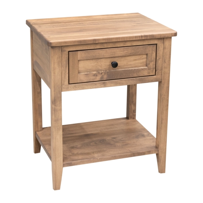 Craftsman Style Wooden Nightstand with Inset Side Panels