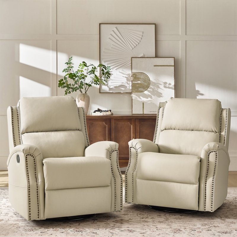 Cream Channel Tufted Barrel Back Swivel Chair