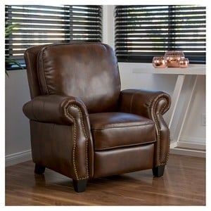 Dark Brown Club Chair Recliner with Diamond Tufted Backrest