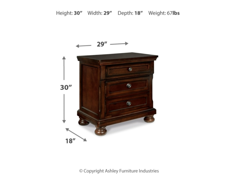 Dark Brown Nightstand Bun Feet Mixed Hardware Traditional Storage