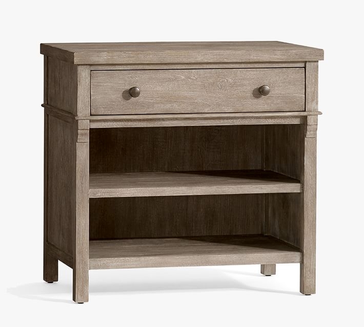 Dark Charcoal Nightstand Plinth Base Traditional Three Drawer Chest