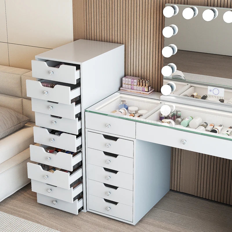 Drawer Chest Minimalist Handleless Design Nine Drawers Recessed Pulls