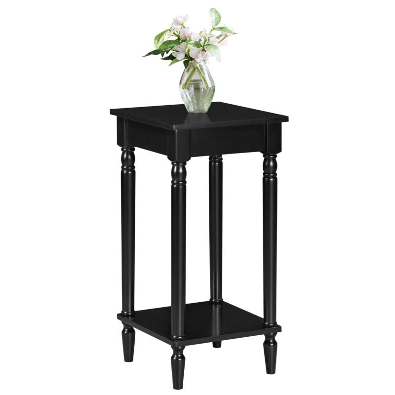 End Table Black Turned Legs Storage Drawer Farmhouse Accent Table