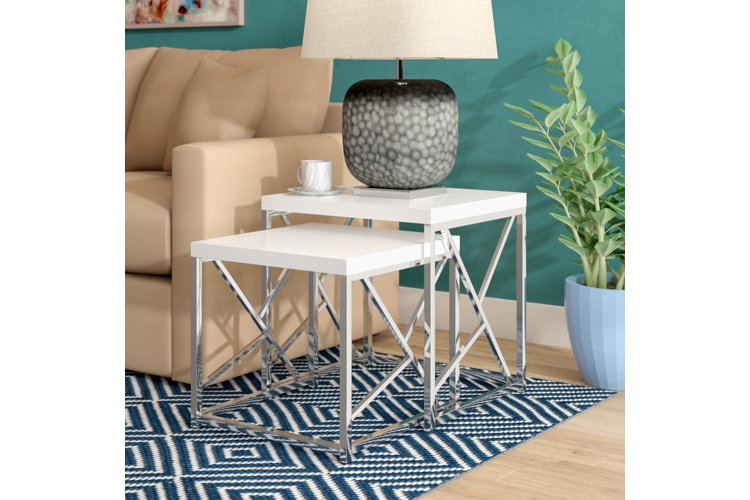 End Table C-Shaped with Clear Acrylic Top and Polished Gold Metal Frame