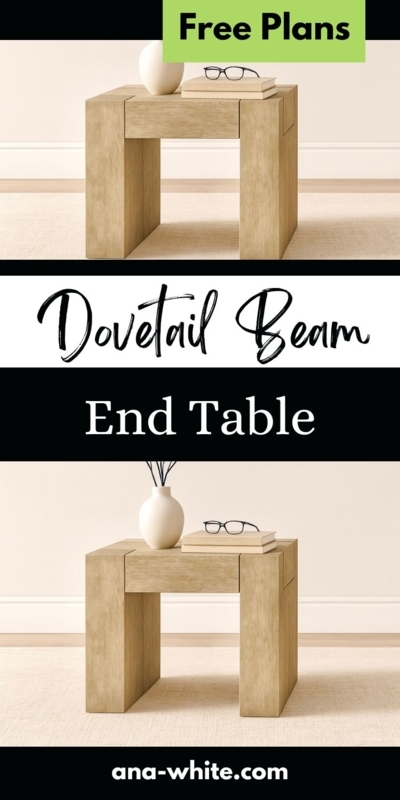 End Table, Chunky Block Silhouette, Solid Timber Dovetail Design