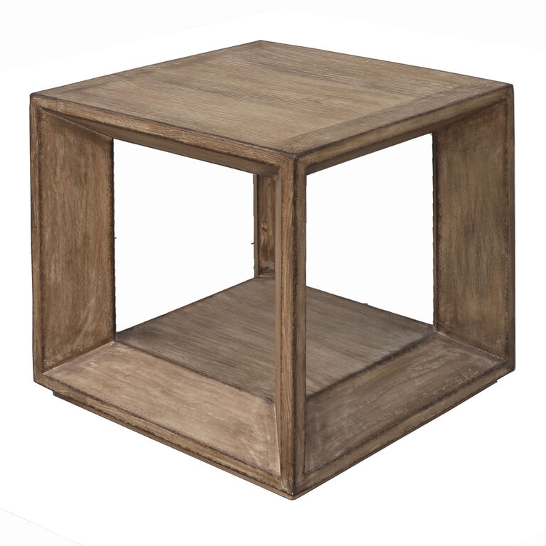 End Table Chunky Legs Two-Tier Storage Exposed Joinery