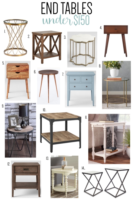 End Table Collection Mixed Finishes Diverse Silhouettes Modern Gold