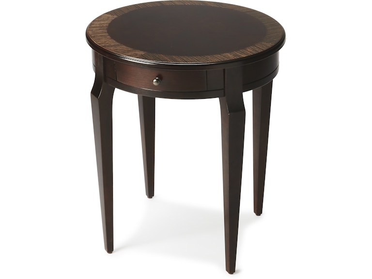 End Table Dark Wood Tripod Base Curved Legs Lower Shelf Traditional