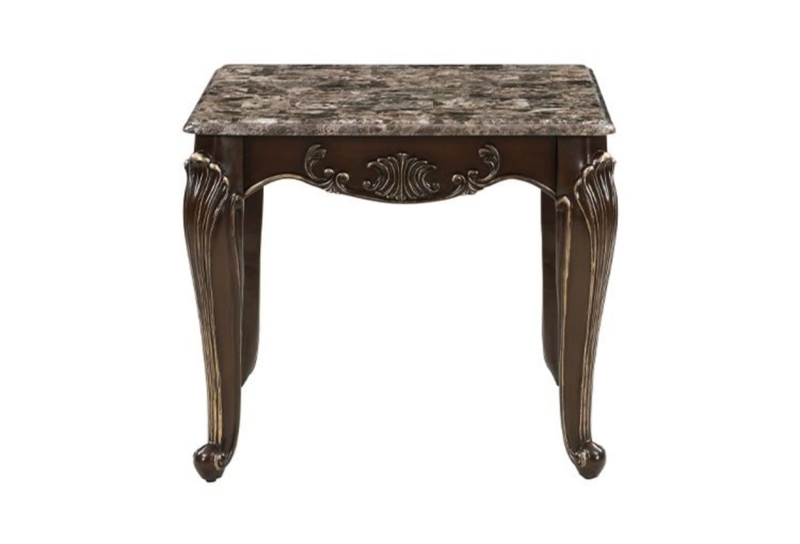 End Table Espresso Finish Rectangular Top Shelf Traditional Accent