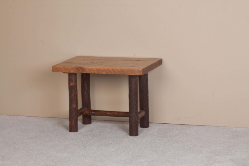 End Table Honey Pine Finish Log Legs Two-Tier