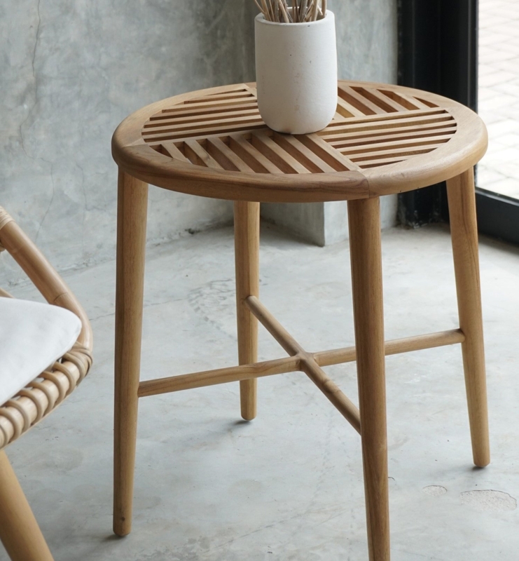 End Table Horizontal Weave Hourglass, Natural Fiber Hourglass Side Table