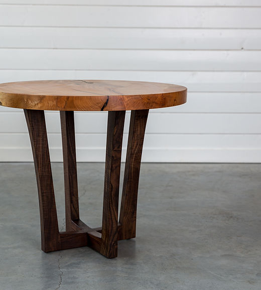 End Table Live Edge Round Top Tripod Base Organic Modern