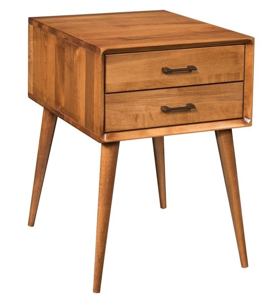 End Table Mid-Century Splayed Legs with Lower Storage Shelf