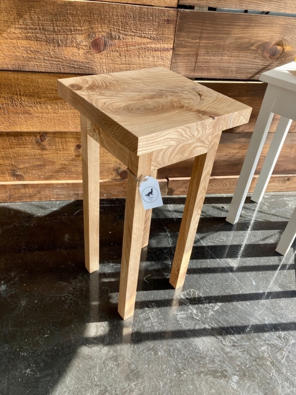 End Table Minimalist Natural Ash Wood with Tray Top