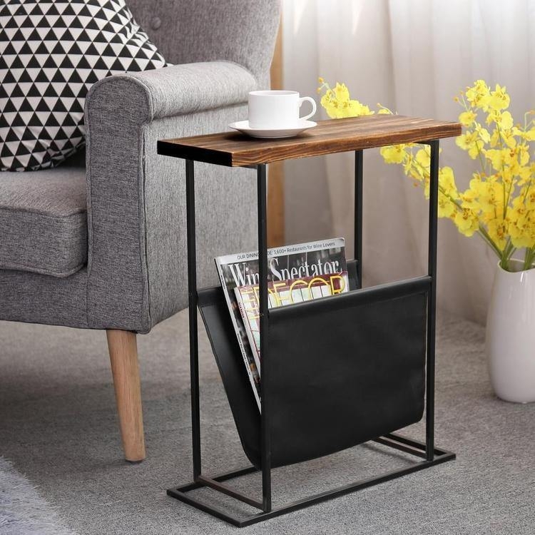 End Table Modern Industrial Square Tubing Frame Storage