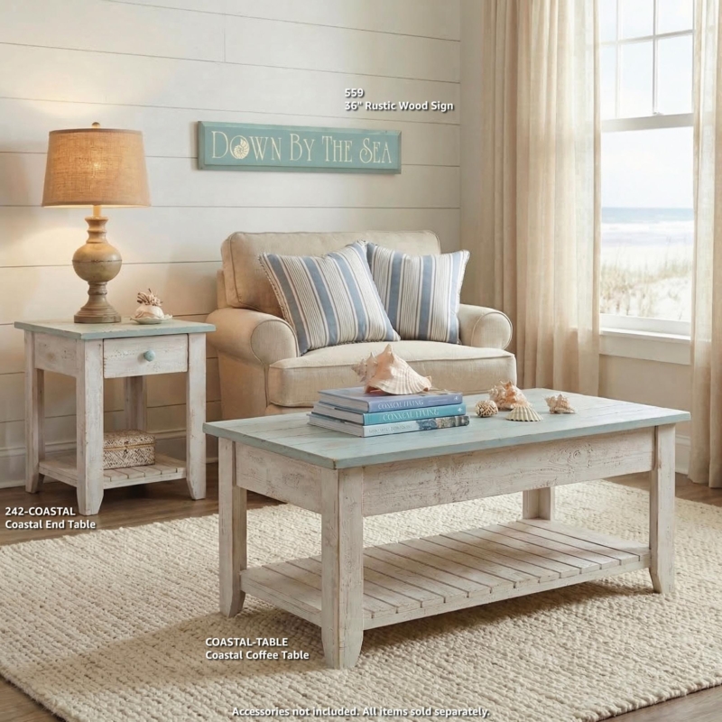 End Table Natural Wood Slatted Shelf, Natural Wood Slatted Side Table