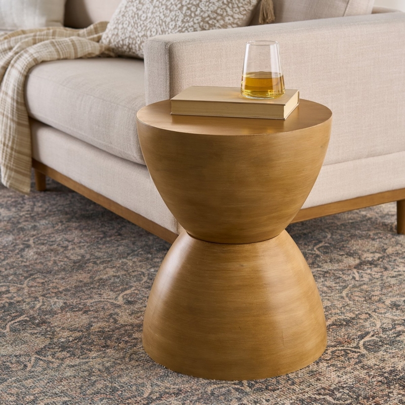End Table Parson Style Frame Two Tier Honey Finish Transitional
