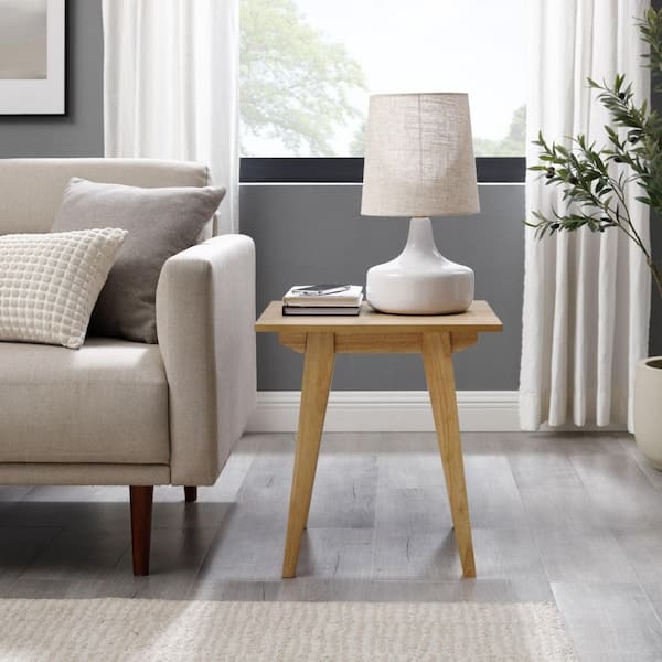 End Table Rectangular Scandinavian Light Ash with Shelf