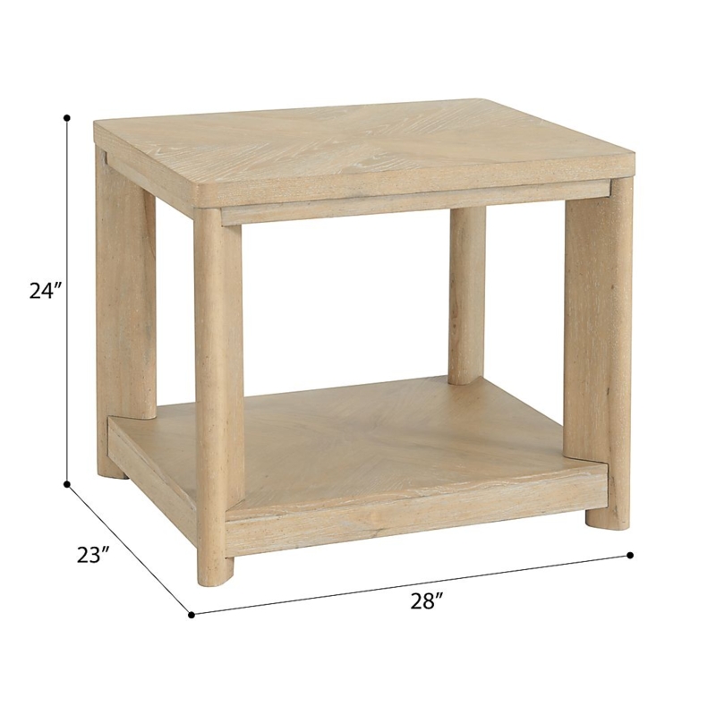End Table, Ribbed Pedestal Base & Round Top, Matte Sand Finish