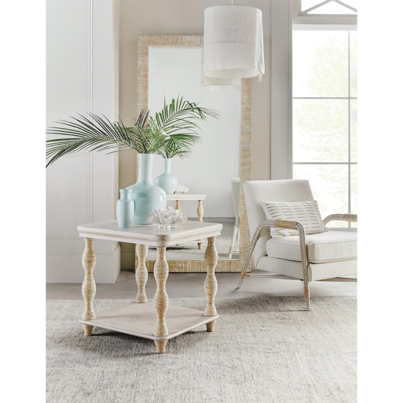 End Table Rope Wrapped Sides Wood Toned, Coastal Rope Wrapped Side Table