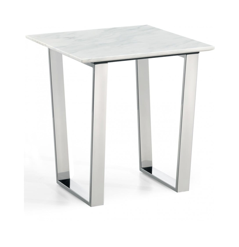 End Table Round Clear Glass Top Polished Chrome X-Base
