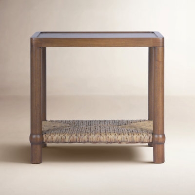 End Table Round Farmhouse Pedestal Base Distressed Finish