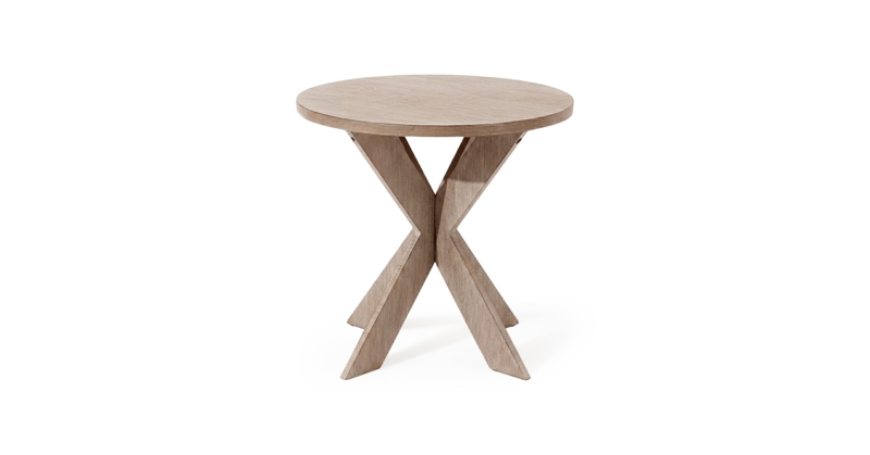 End Table Round Grey Farmhouse Styling Pedestal Base