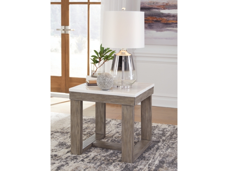 End Table Round Two Tier with Integrated Top Handle