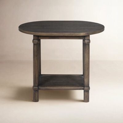 End Table Rustic Wood Architectural Base Curved Legs Square Top Farmhouse