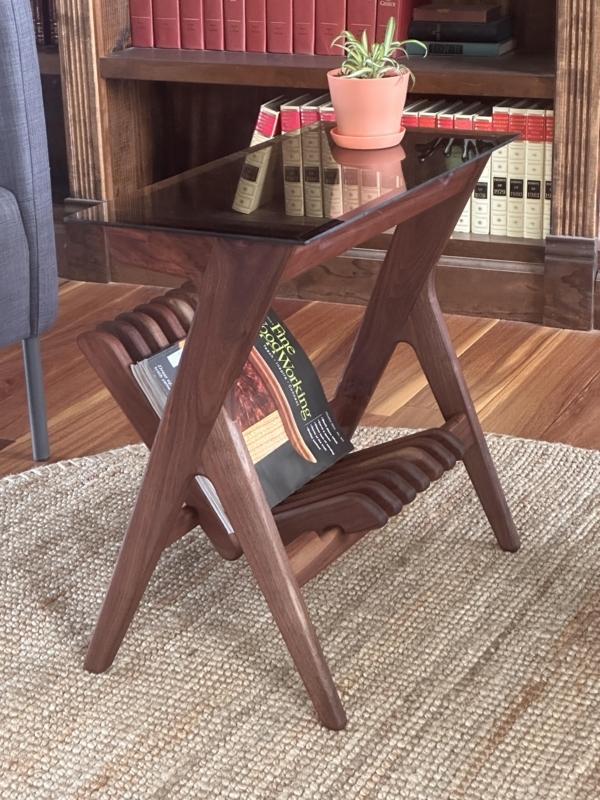End Table Scandinavian Style Warm Wood Tapered Legs