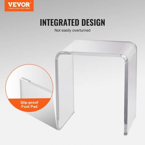 End Table Set C-Shaped Clear Acrylic with Sleek Cantilevered Design