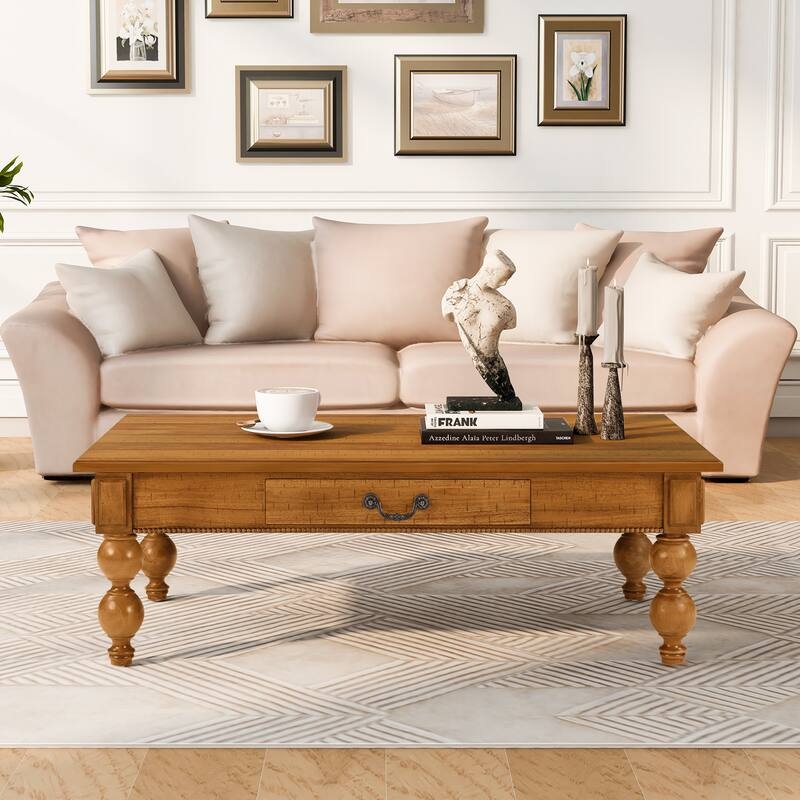 End Table Set, Cottage Style, Gourd Shaped Legs, Drawer Storage