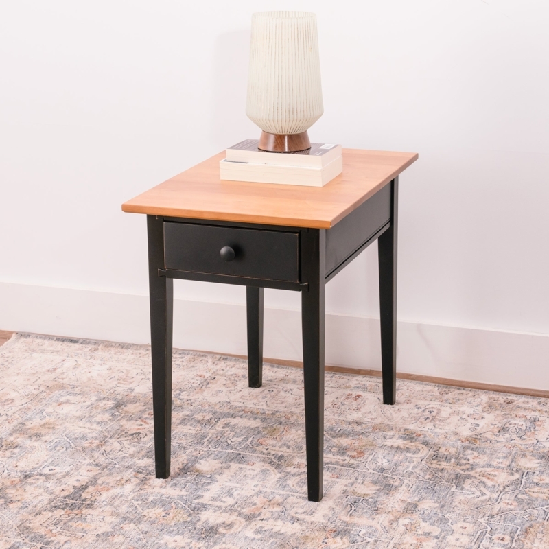 End Table Shaker Silhouette Matte Finish Tapered Legs Wood