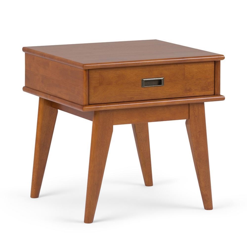 End Table Single Drawer with Notch Handle Tapered Legs