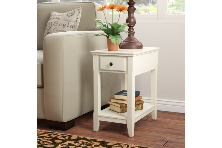 End Table Small White Round Pedestal Base Minimalist Modern