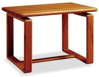 End Table Tapered Legs with Slatted Shelf Wood Grain