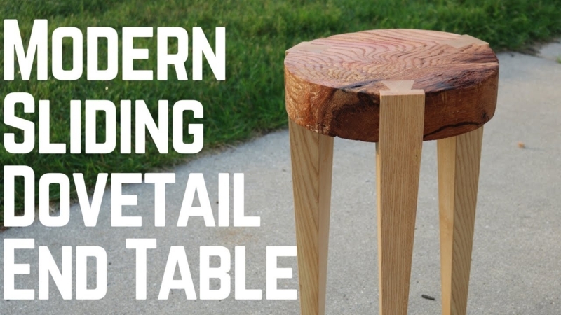 End Table, Thick Panel Construction, Minimalist Wood Open Shelf Design