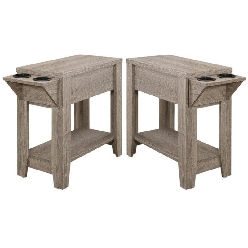 End Table Three-Tier Design Open Storage Rectangular Silhouette
