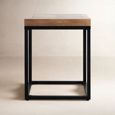 End Table Traditional Pedestal Base Scrolled Legs Dark Wood Finish Classic
