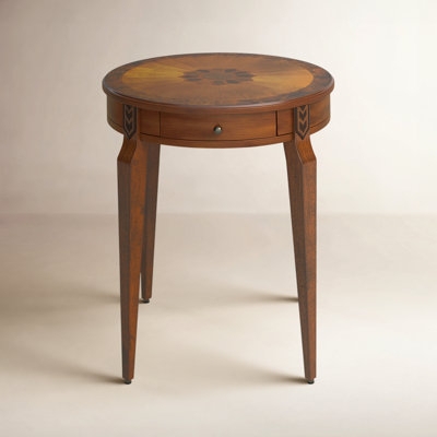 End Table Traditional Square Warm Brown Wood Single Drawer Lower Shelf Storage